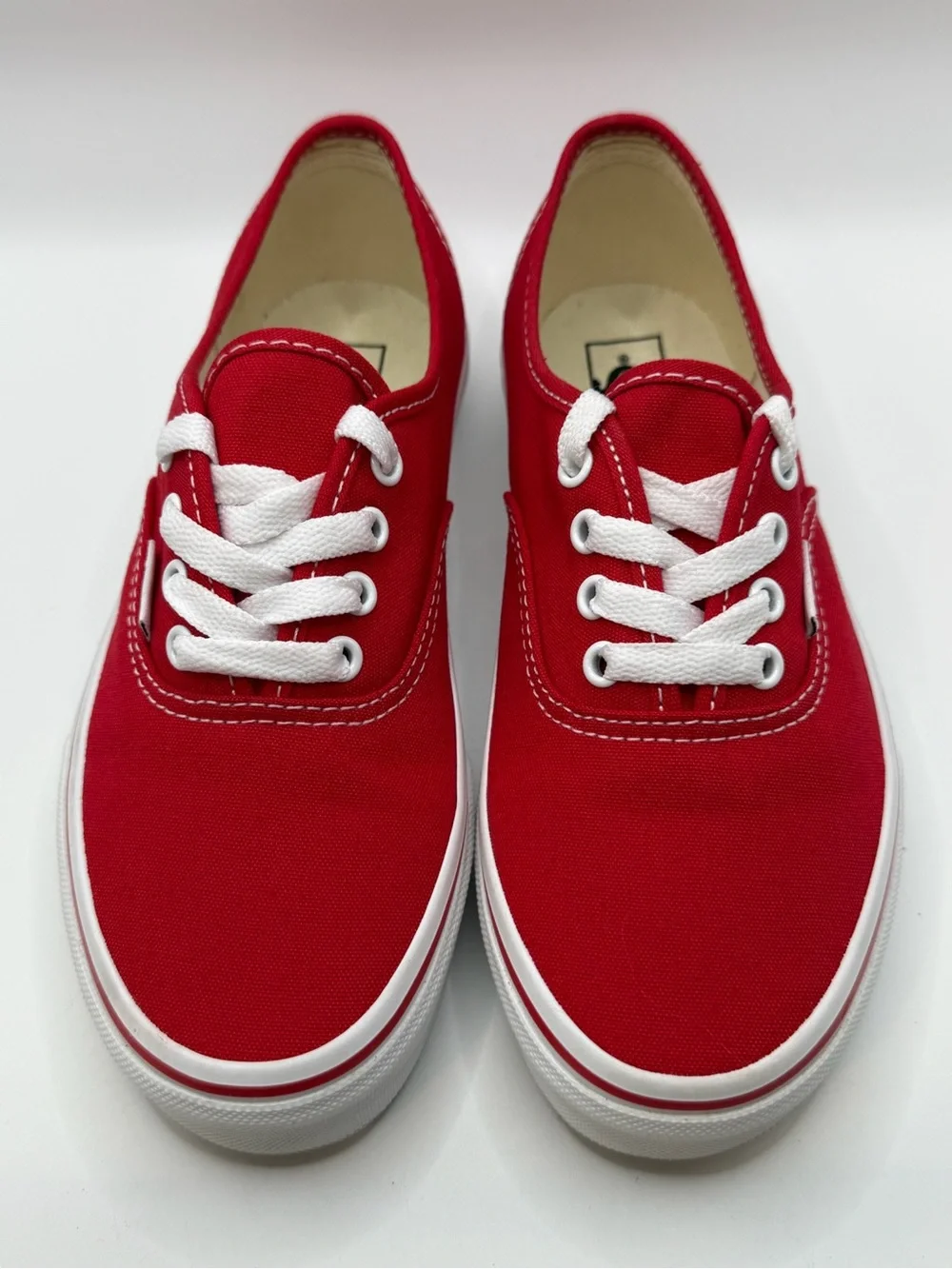 Vans Classic Red Canvas Sneakers with White Laces